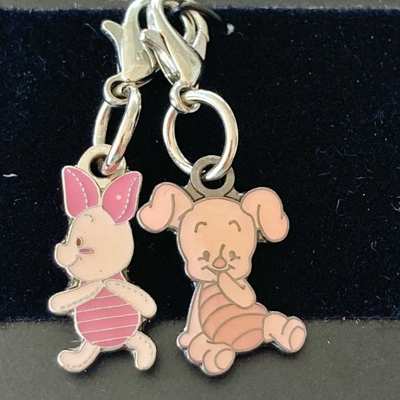 Vintage Disney Piglet Winnie the Pooh Charms Zipper Pull Purse Charm Disneyana - Picture 3 of 5